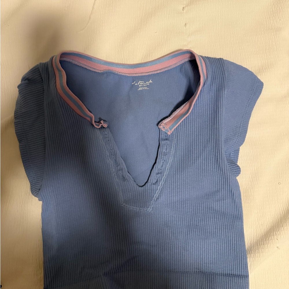 Urban Outfitters Blue and Pink Knit Top
